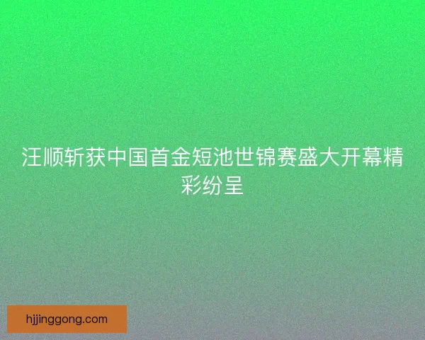 汪顺斩获中国首金短池世锦赛盛大开幕精彩纷呈