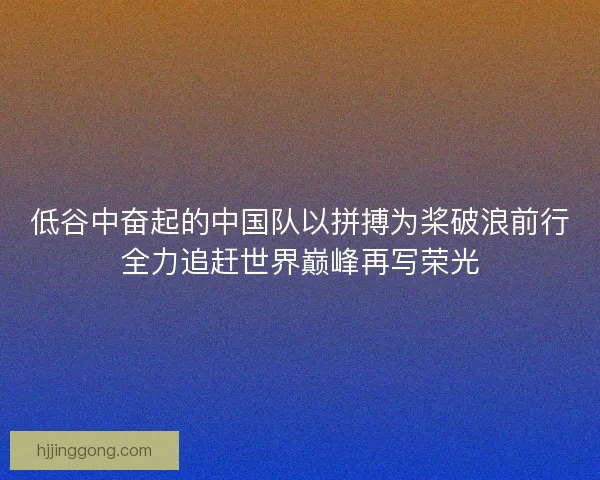 低谷中奋起的中国队以拼搏为桨破浪前行全力追赶世界巅峰再写荣光